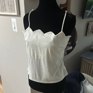 Gilli Cream Scallop-Edge Camisole